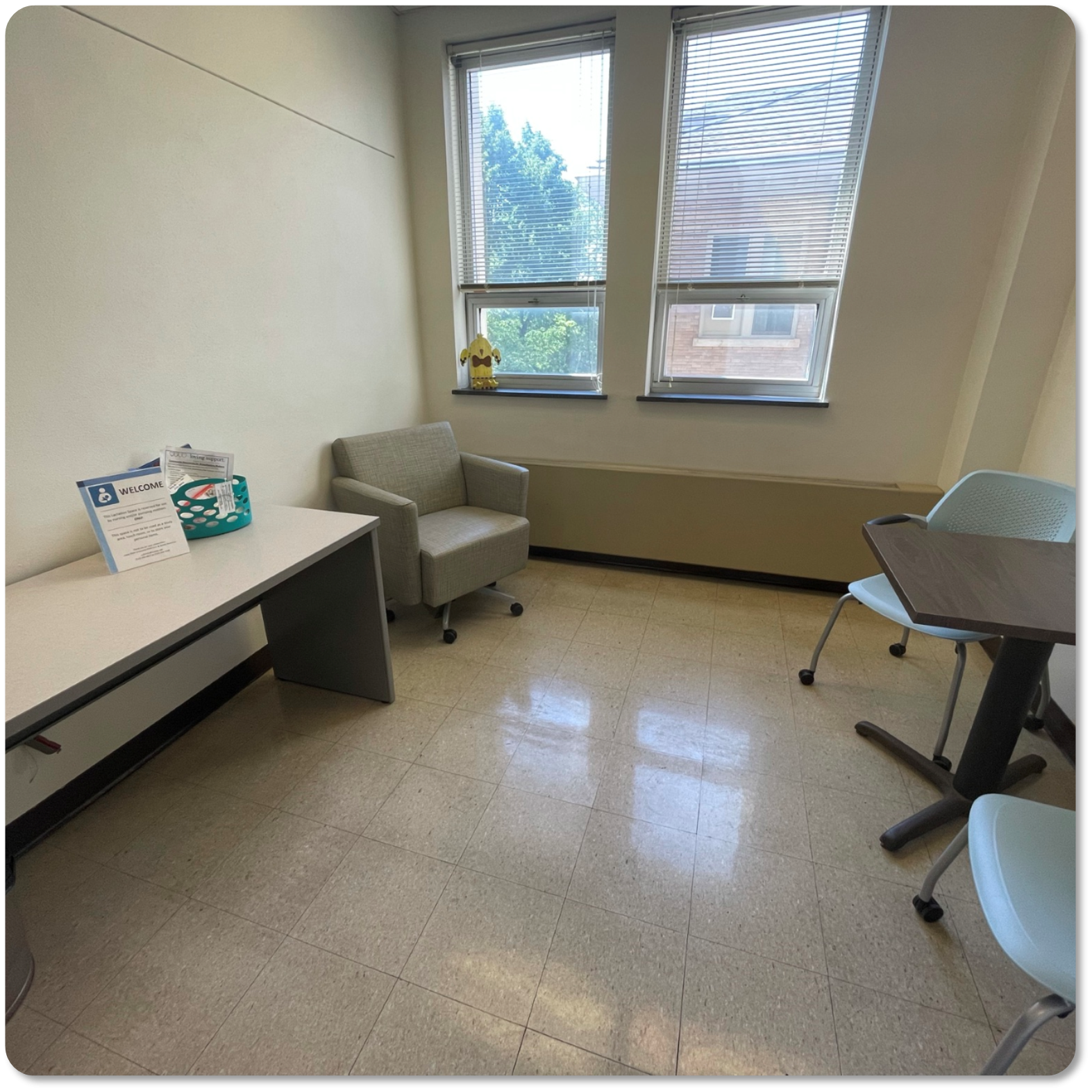 Desk and chair with window