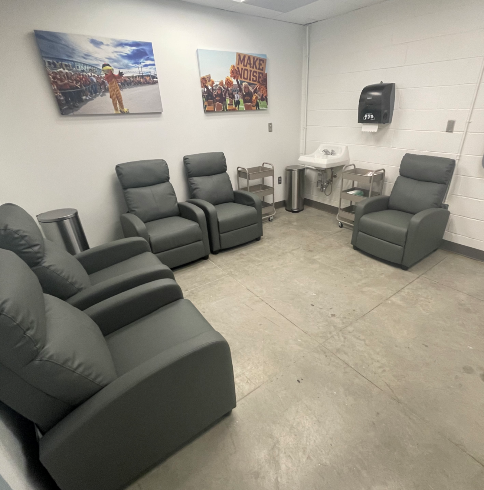 Chairs and sink
